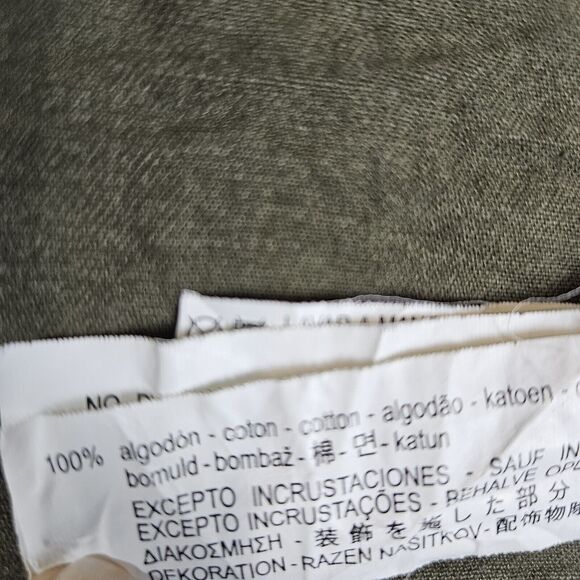 Zara Utility Embroidered Beaded Jacket Womens M Bird Flower Army Green Military - Picture 11 of 14